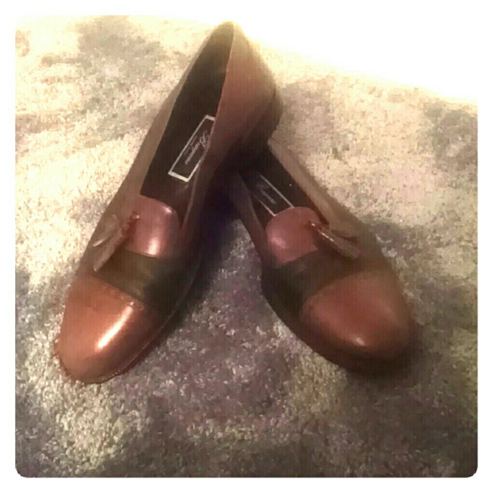 Italian artisan two-tone loafers