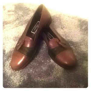 Italian artisan two-tone loafers