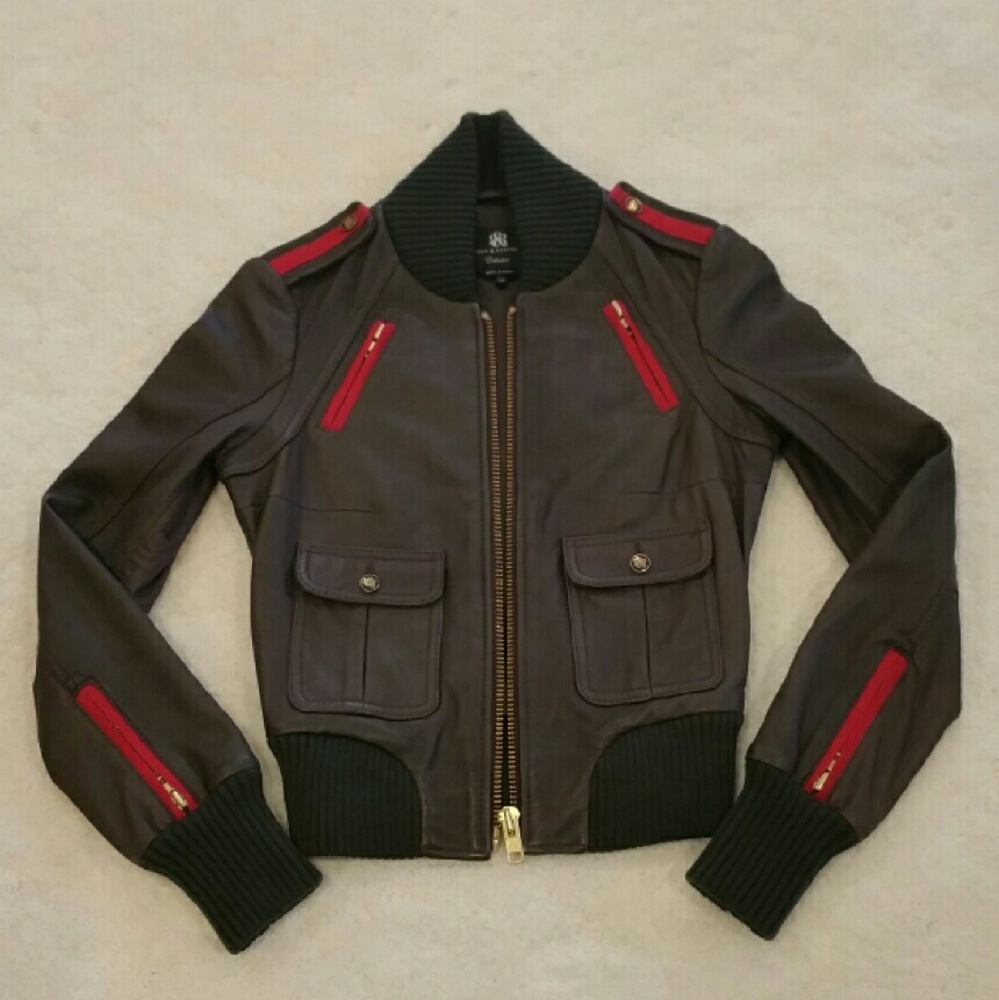 NWOT Rock & Republic.  Keagan Leather Bomber. XS