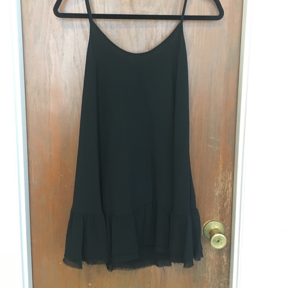Black open back short dress