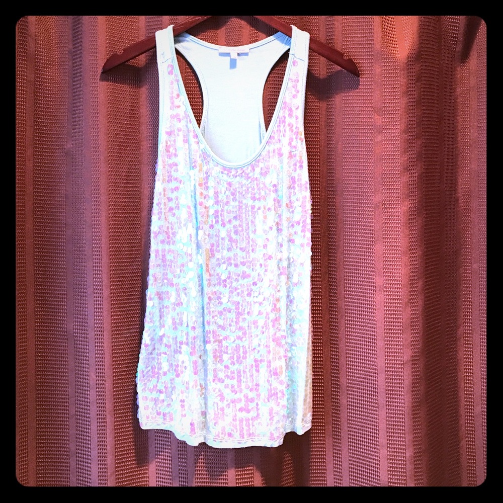 Sparkly teal tank top