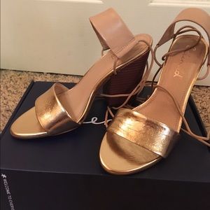 Splendid Rose Gold Dress Sandal with Heel