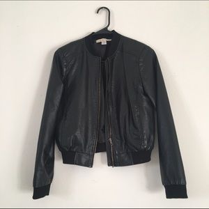 Black faux leather jacket