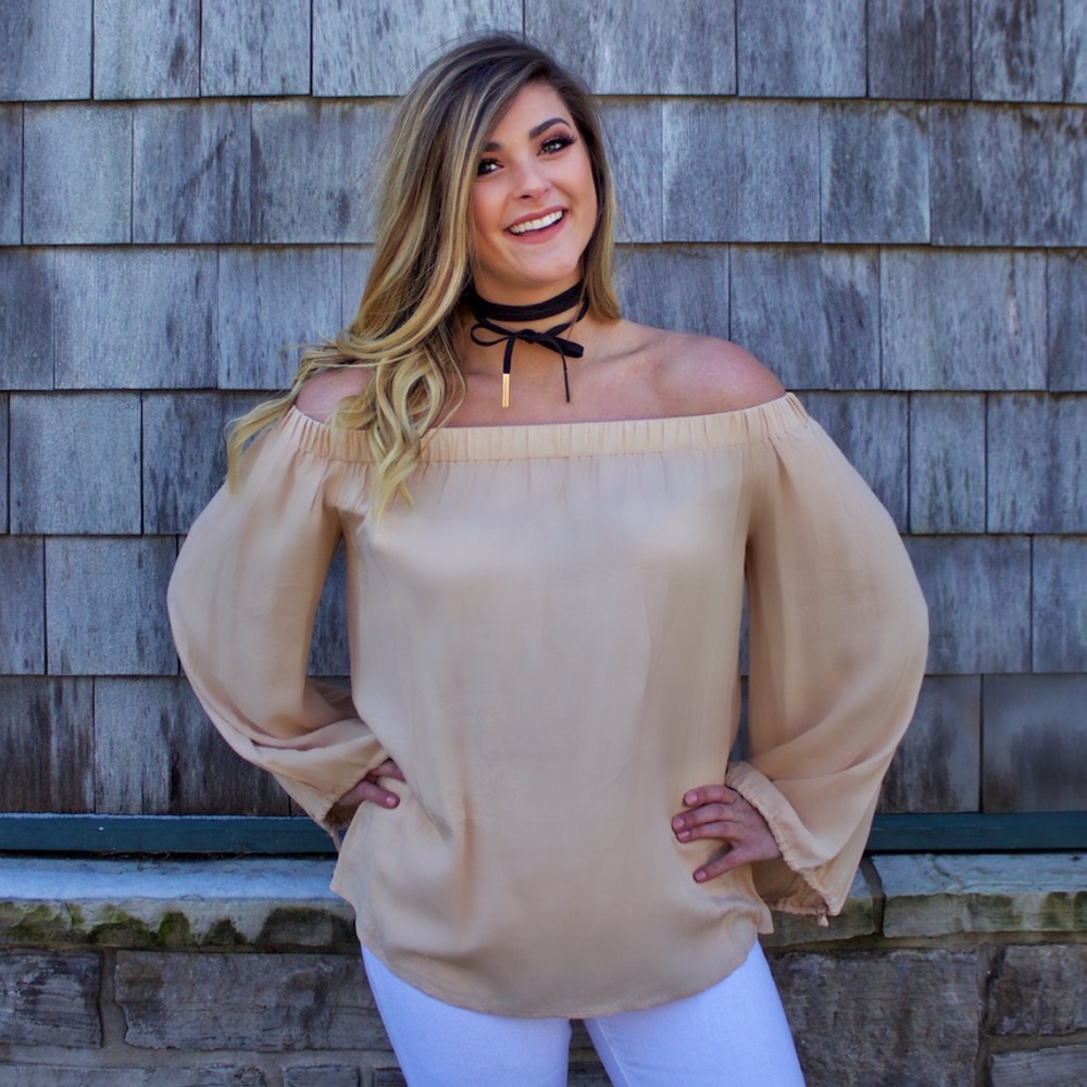 Peach Off The Shoulders Top