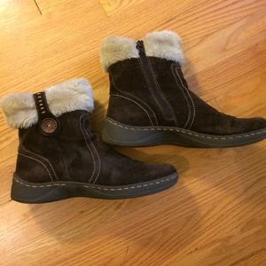 Brown suede booties sz 9