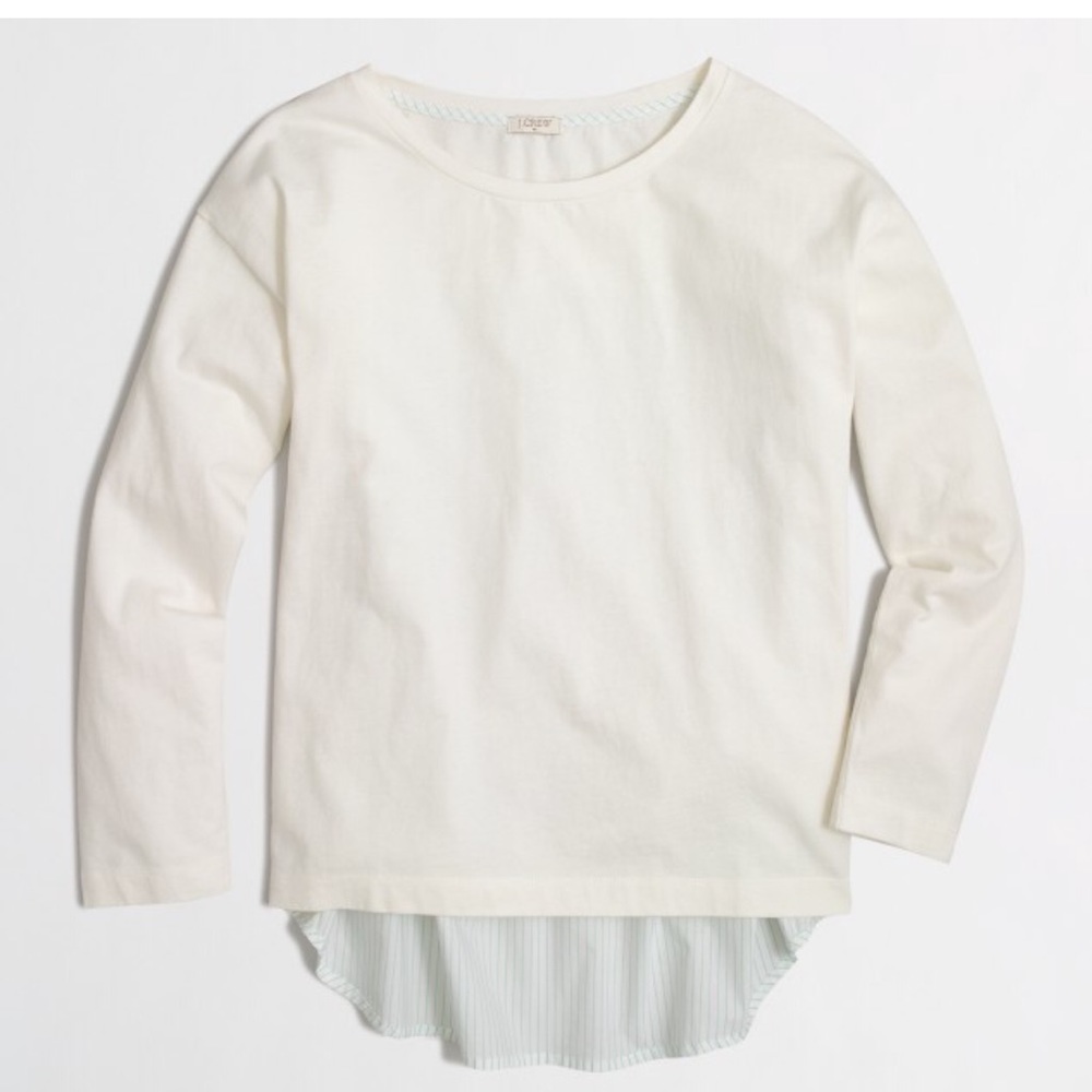 NWT J. Crew Factory Mixed-Media T-Shirt Size XS