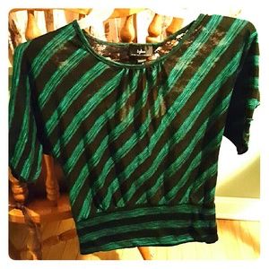 Green and black top