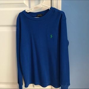 Polo royal blue/ size small (8) waffle knit shirt
