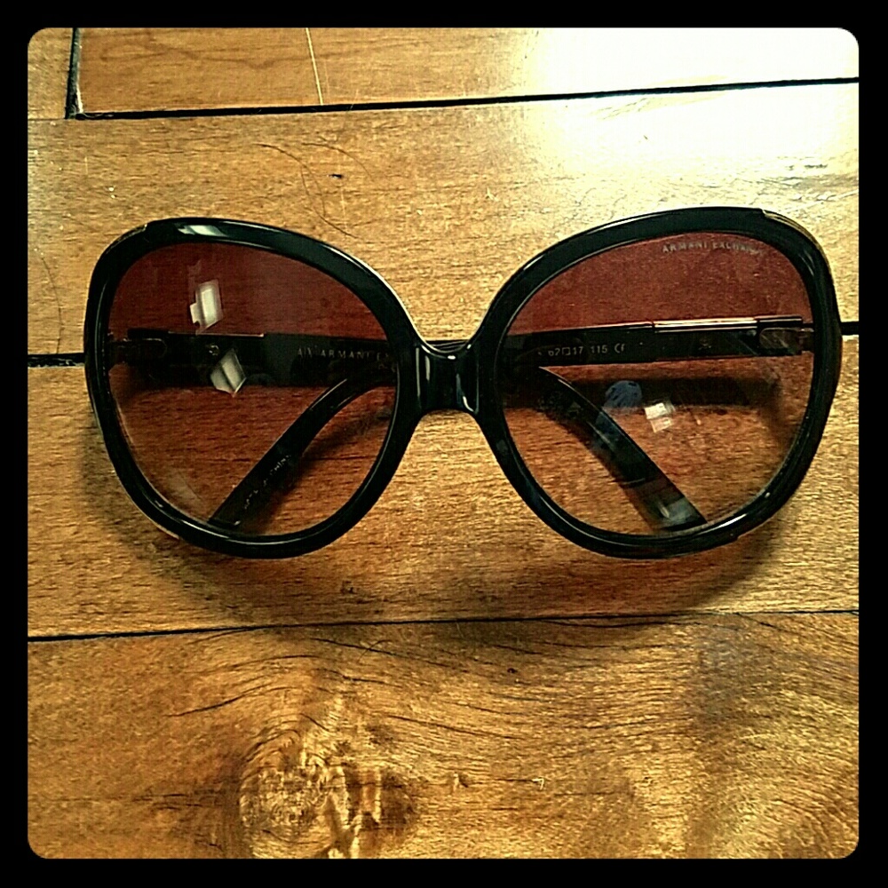 Armani Exchange black and gold sunglasses