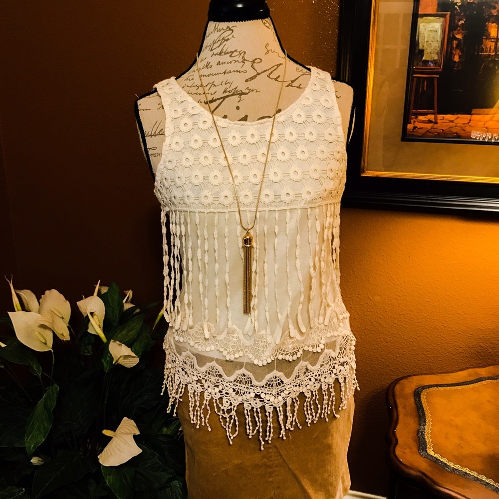 Lacey Creme Blouse by "LOVE CULTURE"