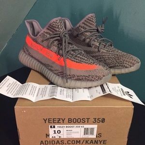 Orange and gray yeezy boost 350