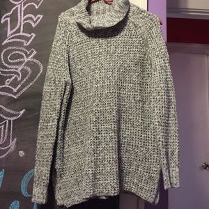 Grey knitted turtle neck sweater