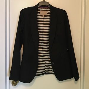 Banana Republic Navy Blazer, 6, Striped Lining