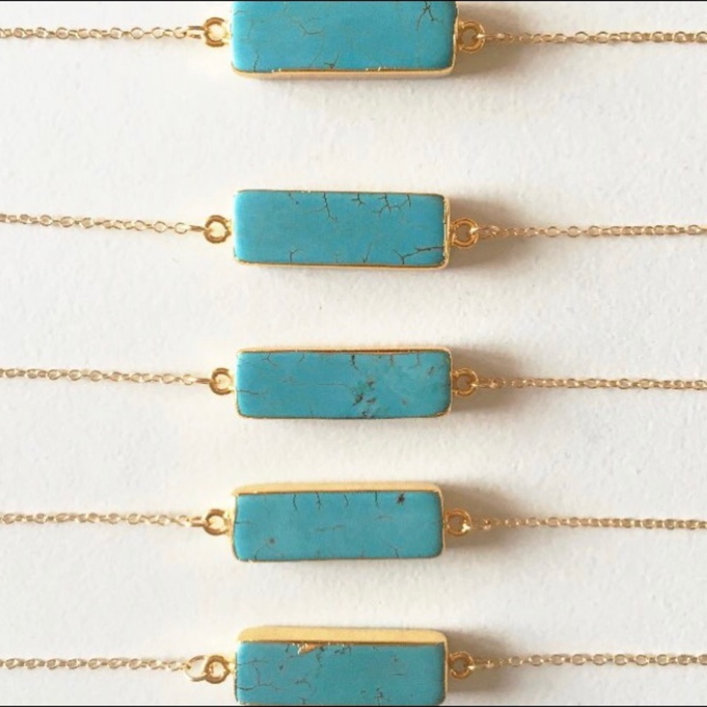 Dainty Turquoise Bar Necklace