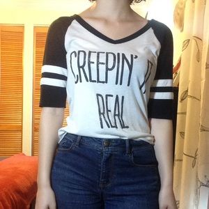 Creepin It Real Baseball Tee