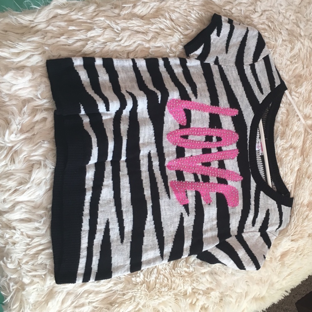 Crop short sleeve knit sweater