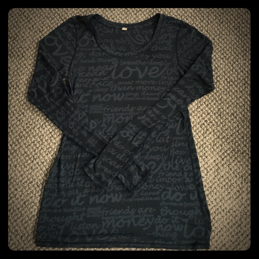 Lululemon top, size 10 in black and gray