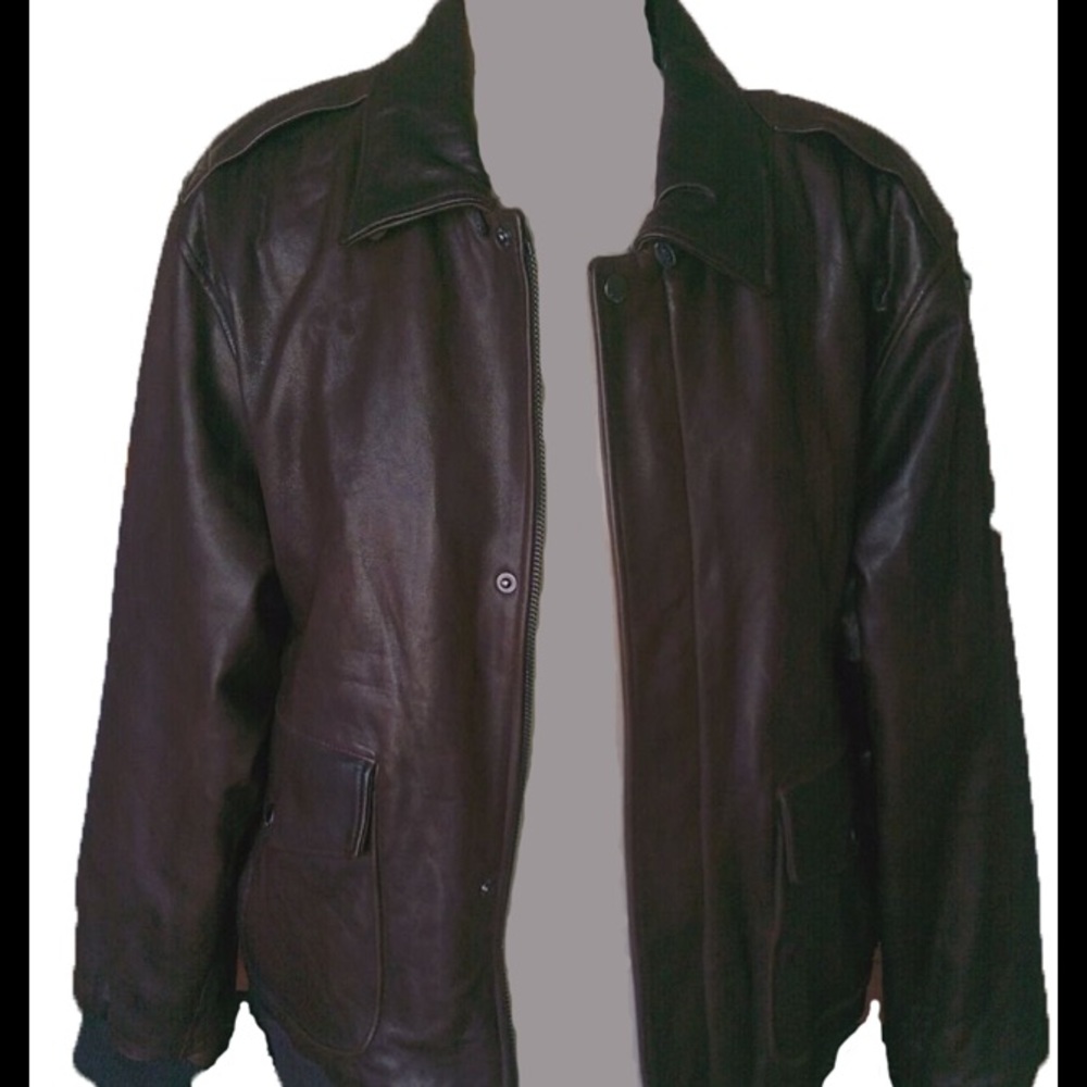 Calvin Klein Leather Aviator Jacket
