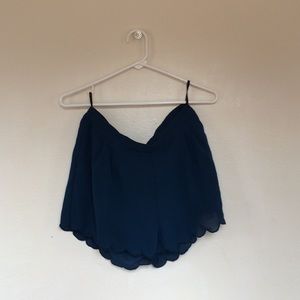 Chiffon teal shorts