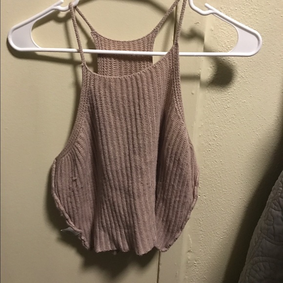 pink knit brandy melville crop top - Picture 2 of 3
