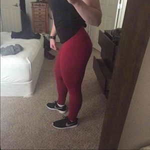 Red Lululemon Wunder Under pant Size 4