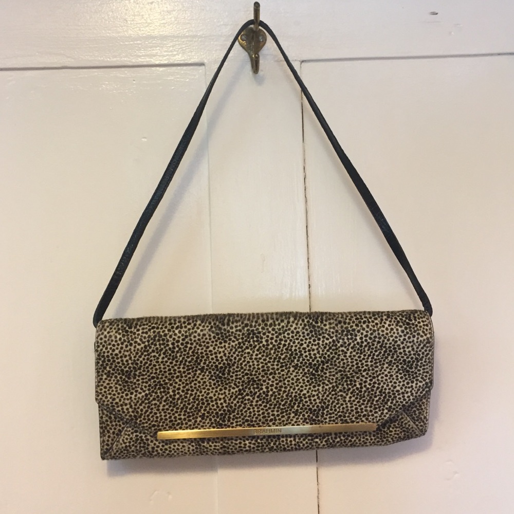 Brahmin Calf Hair Clutch with removable strap