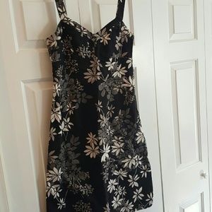 Flattering black floral sundress