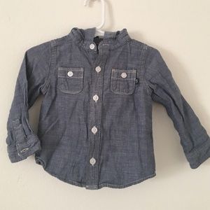 Osh Kosh blue button up w hoodie