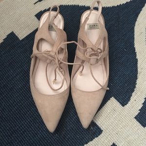 Zara beige short heels