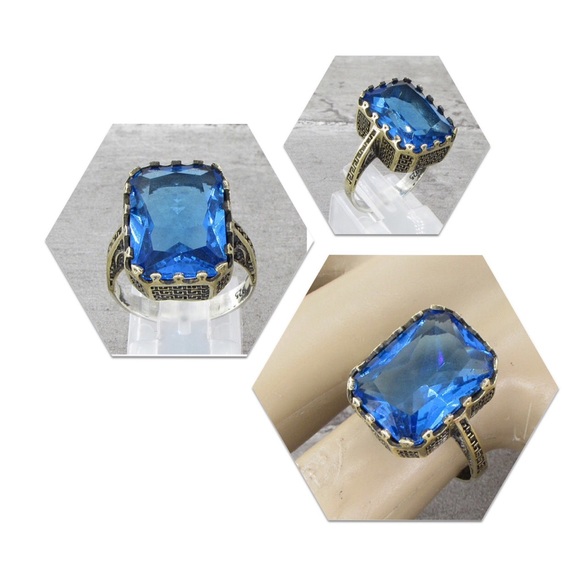 925 STERLING SILVER SOLITAIRE RING 7g - Sz 8 - Picture 1 of 4