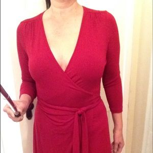 Brick red wrap dress