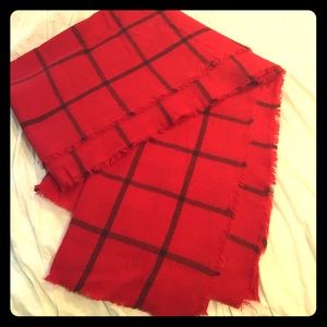 Red & black blanket scarf