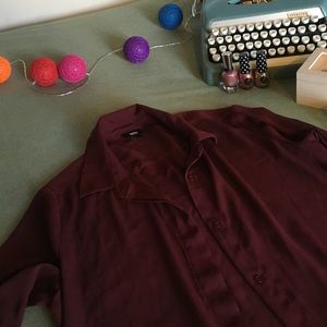 Maroon button up blouse