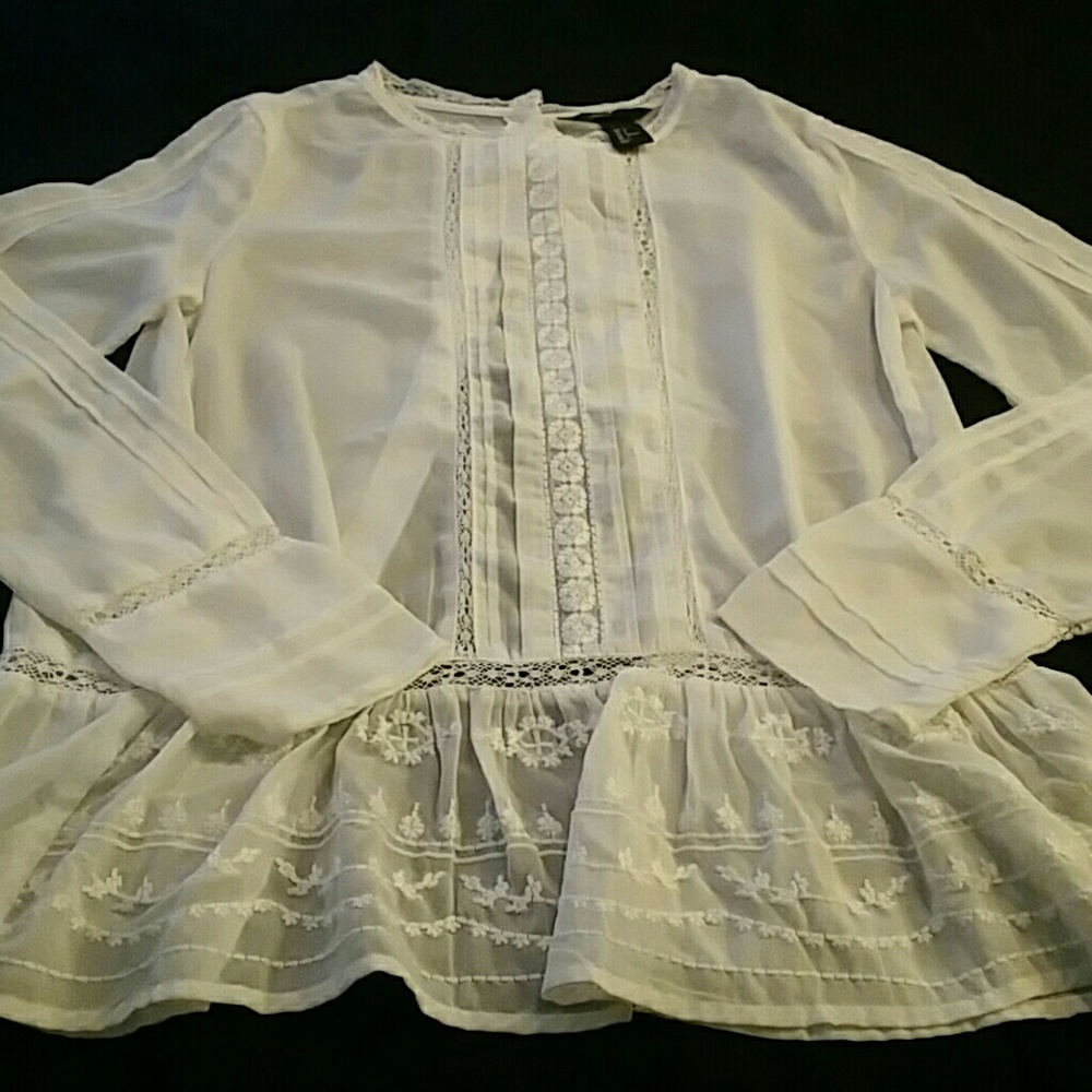 Sheer & Lace White Blouse