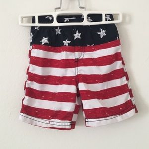 Children's place American flag swim trunks