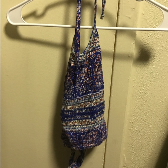 colorful smocked halter top - Picture 2 of 4