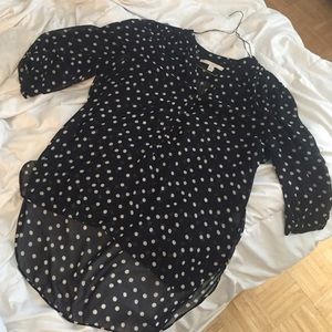 Sheer polka dot blouse