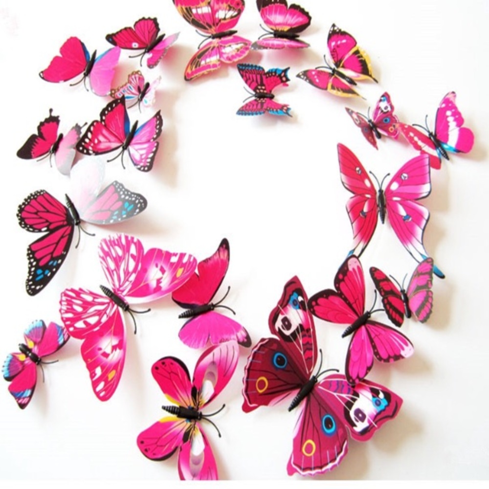 Magnetic pink butterflies 12
