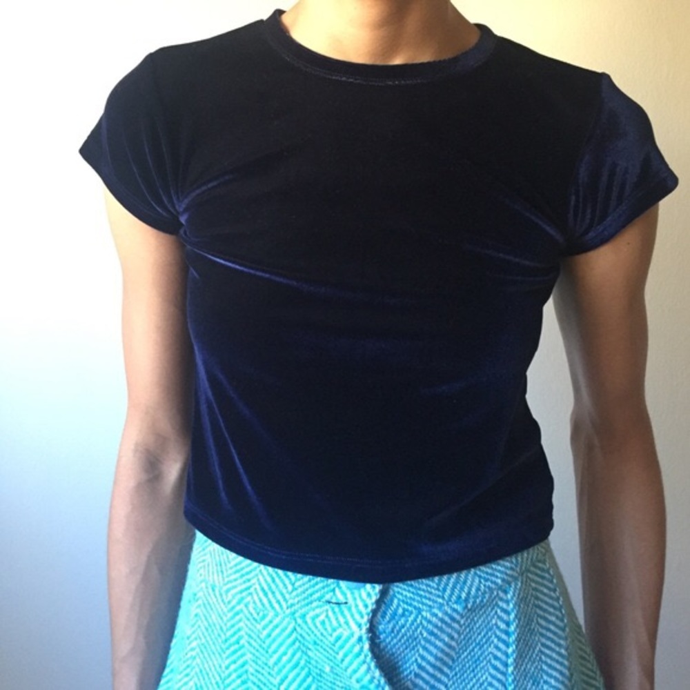 blue velvet brandy melville top - Picture 1 of 3