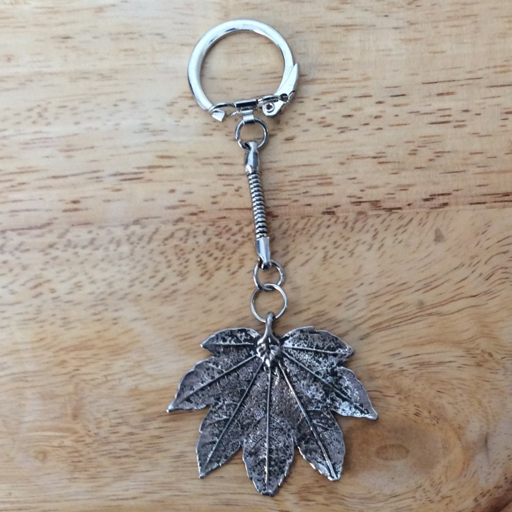 Sliver leaf key chain Handcrafted