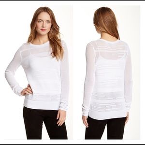VINCE. Mesh Inset Crew Neck Sweater. Size S