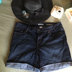 Denim boyfriend shorts