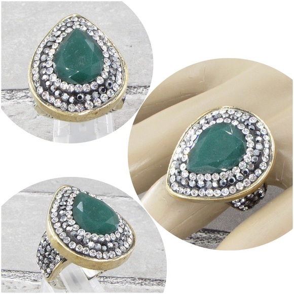 925 SILVER VINTAGE DROP RING 16g - Sz 6.5 - Picture 1 of 1