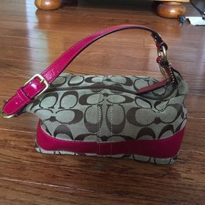 Pink and Brown Coach Handbag