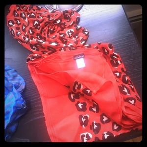 Stella & Dot Red Leopard Scarf NWT