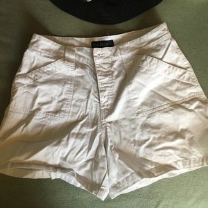 White high waisted denim jean shorts