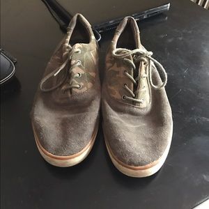 Olive green with camo design Aldo shoes, size 12