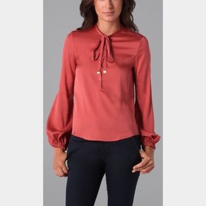 Gorgeous Silk Top with Tie Front
