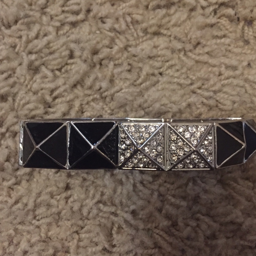 Black stone and diamond look Bracelet.