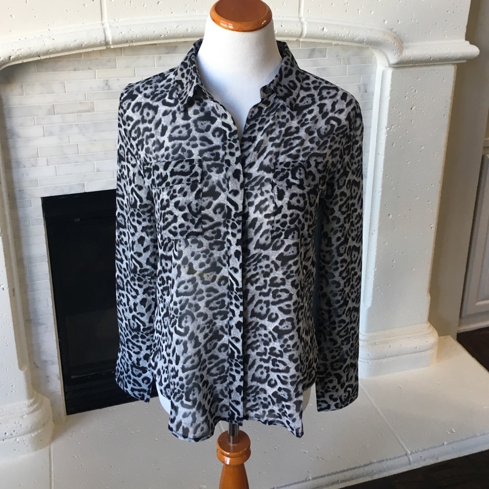 NWT Leopard Print Button Down Top